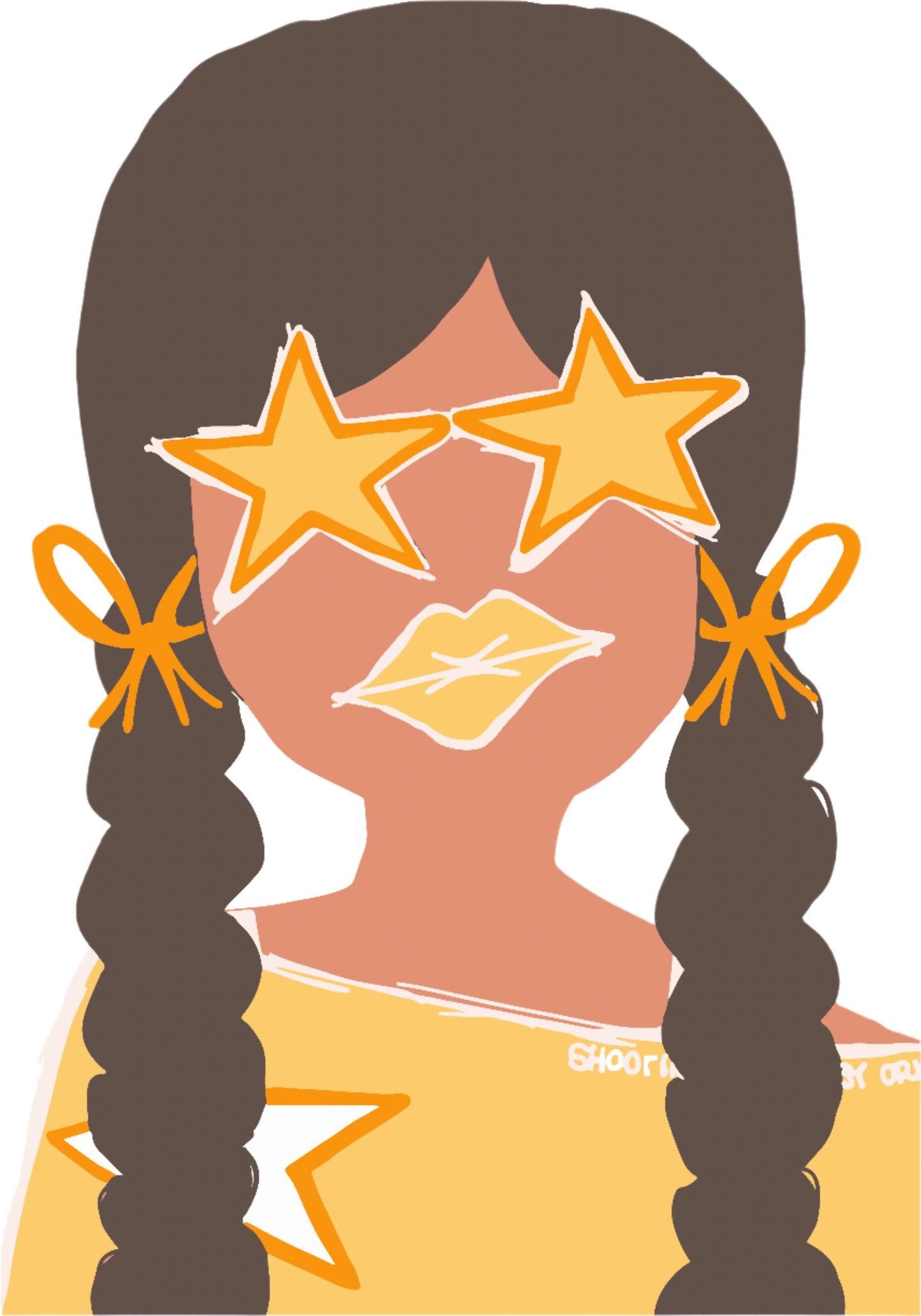 The Beauty of Imperfection Yellow Stars with Brunette Braided Hair