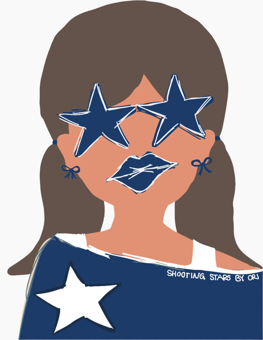 The Beauty of Imperfection Navy Stars with Ponytail Hair