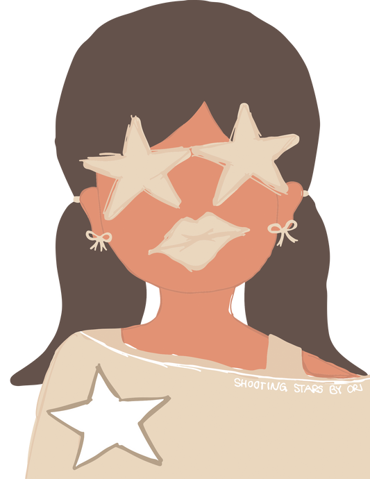 The Beauty of Imperfection Beige Stars with Brunette Ponytail Hair